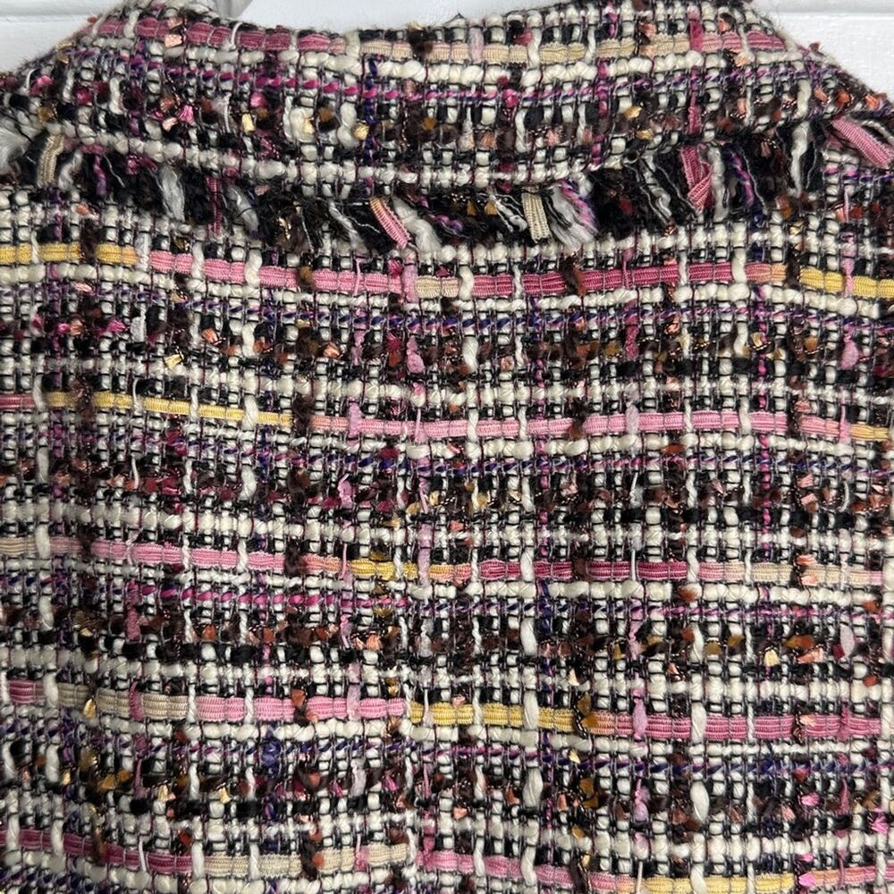 DKNY Colorful Tweed Fringe Button Blazer Jacket NWOT W1916 Sz 6 - Picture 9 of 9